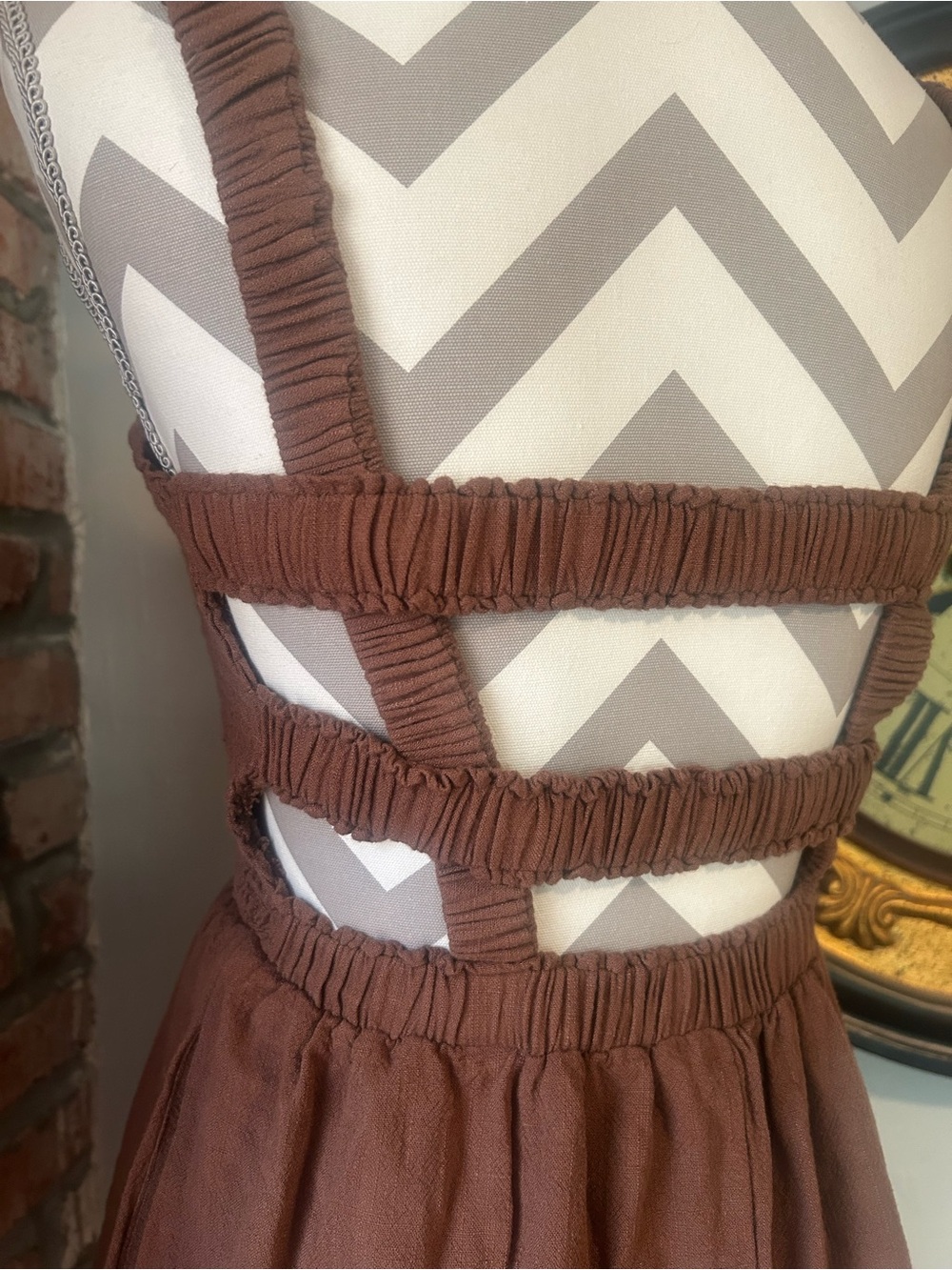 Altar’d State • Linen Ruffle Smock Romper - Picture 6 of 7